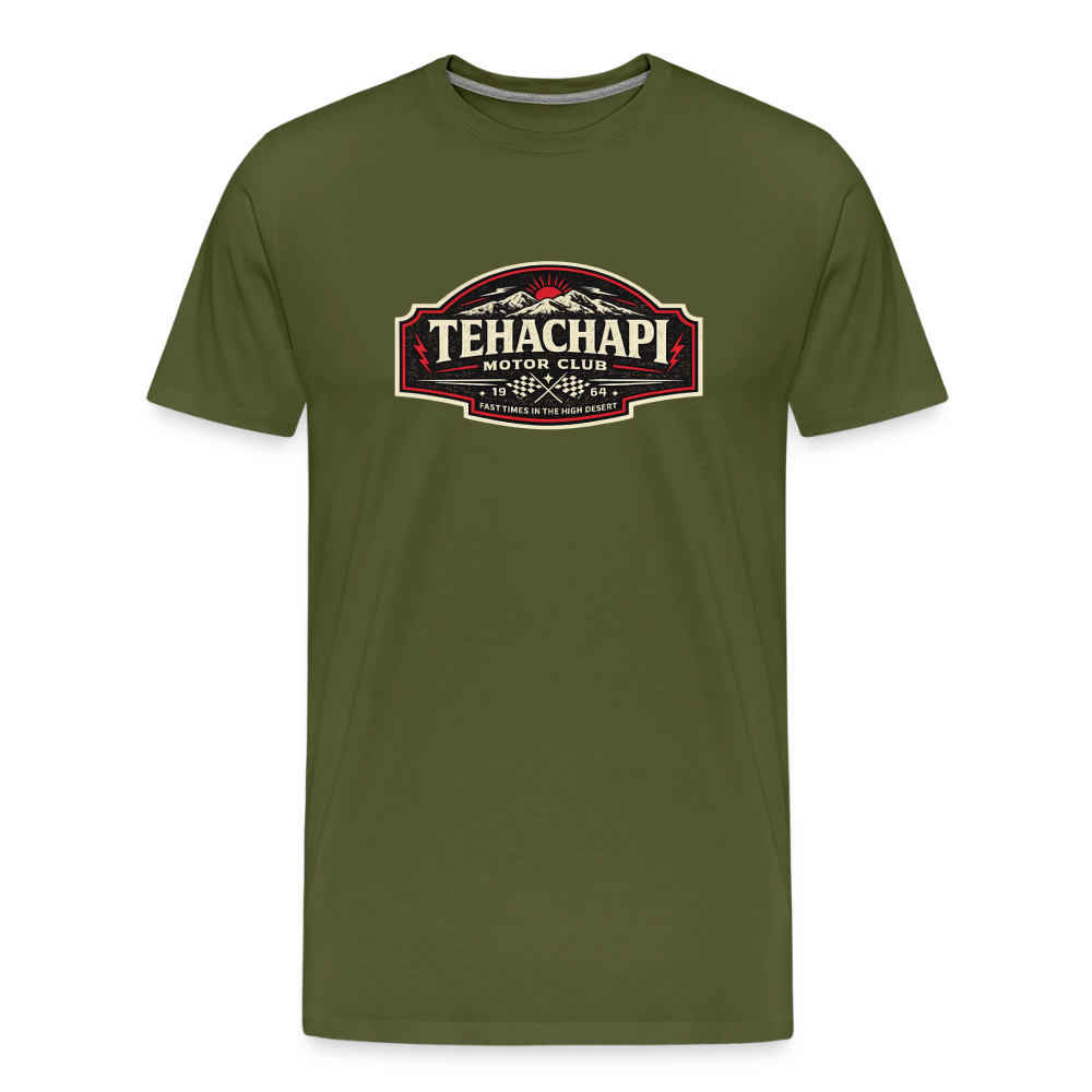 Tehachapi Motor Club Premium T-Shirt – Vintage Rally Edition - olive green