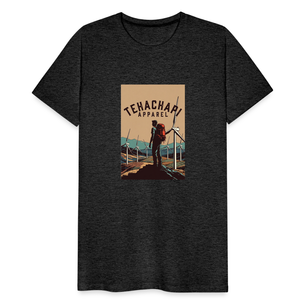 Tehachapi Trails & Turbines Graphic  Men's Premium T-Shirt - charcoal grey