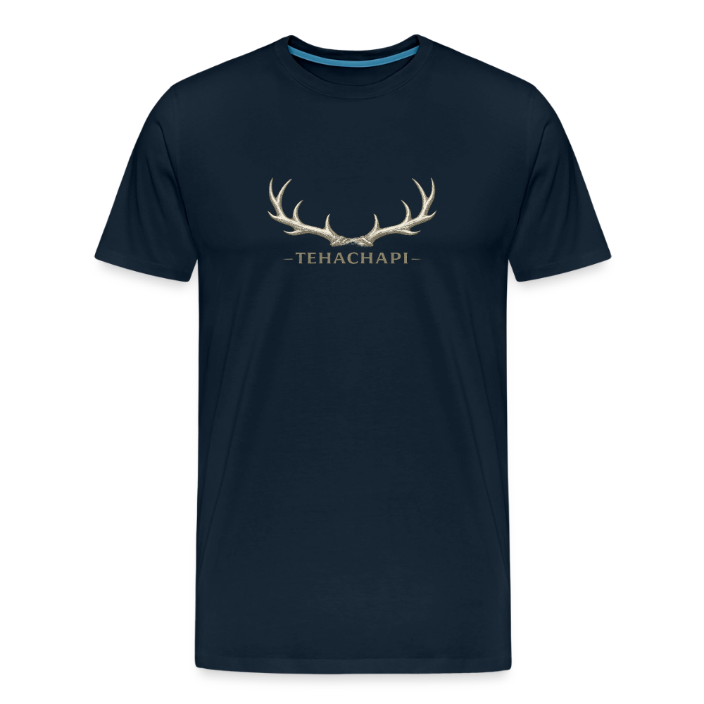 Tehachapi Antler Graphic Men's Premium T-Shirt - deep navy