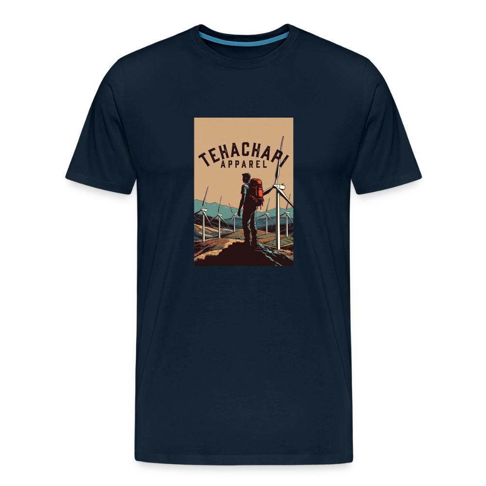 Tehachapi Trails & Turbines Graphic  Men's Premium T-Shirt - deep navy