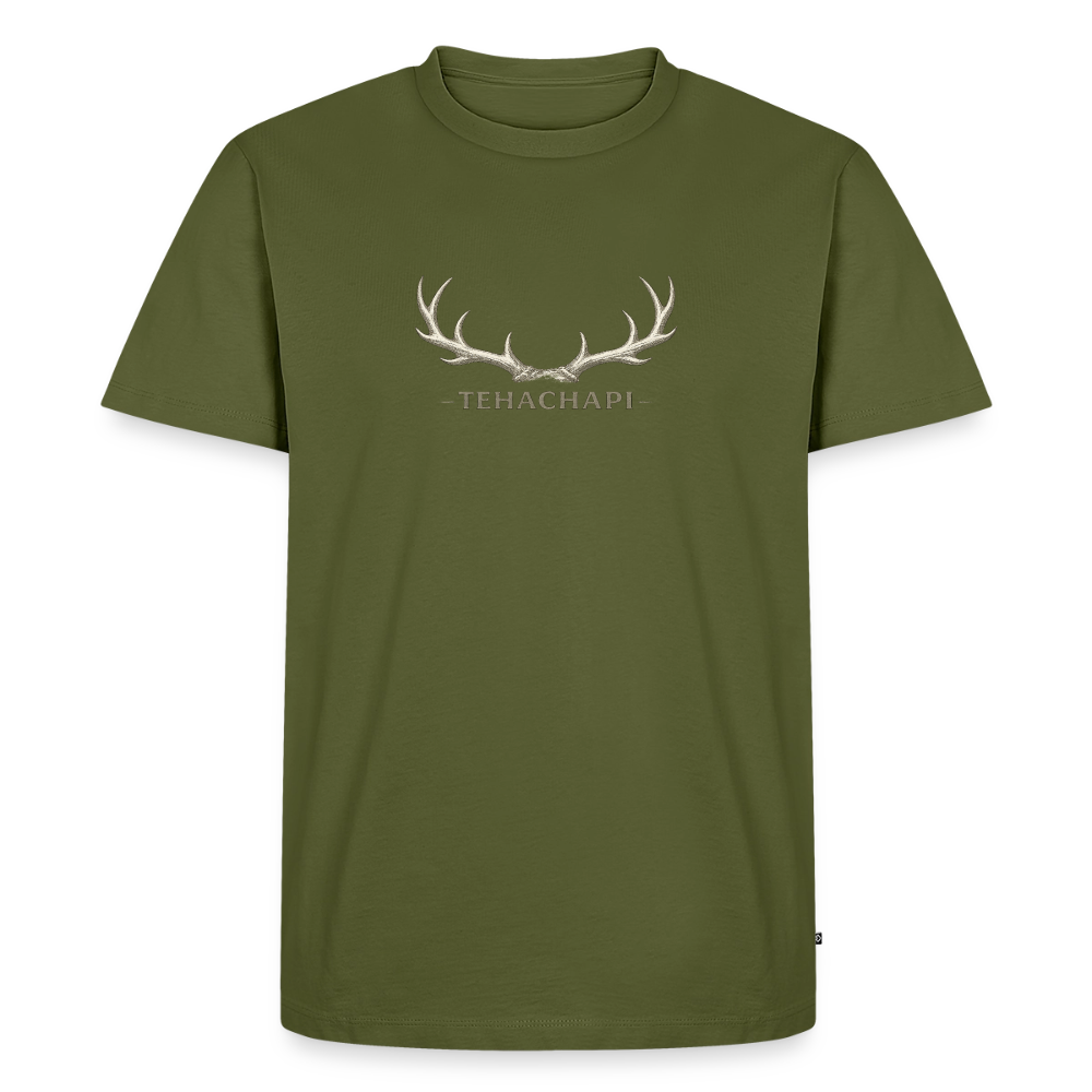 Tehachapi Antler Graphic Men's Premium T-Shirt - khaki green 