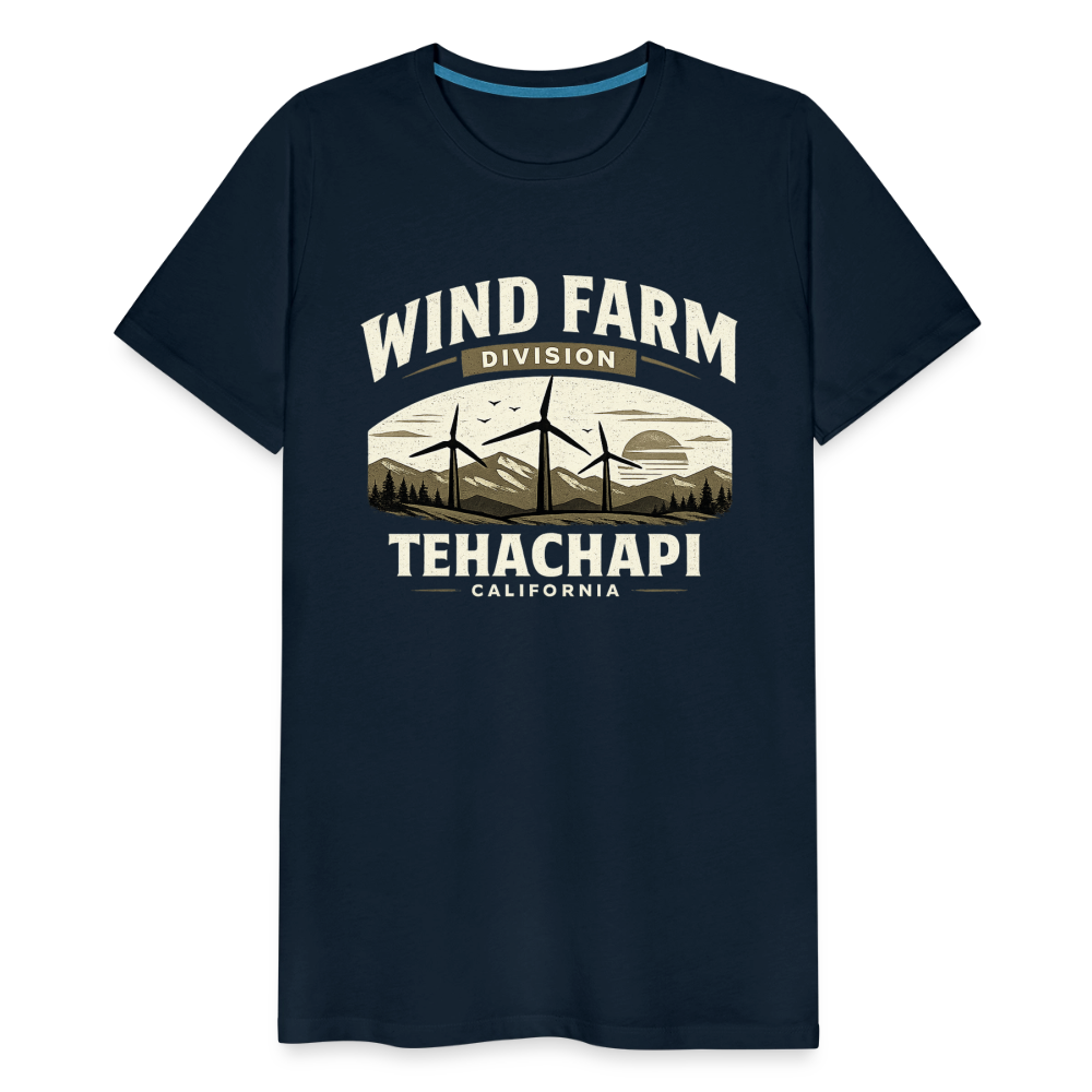 Tehachapi California Wind Farm Division Premium Men’s T-Shirt – Vintage Outdoor Graphic Tee - deep navy