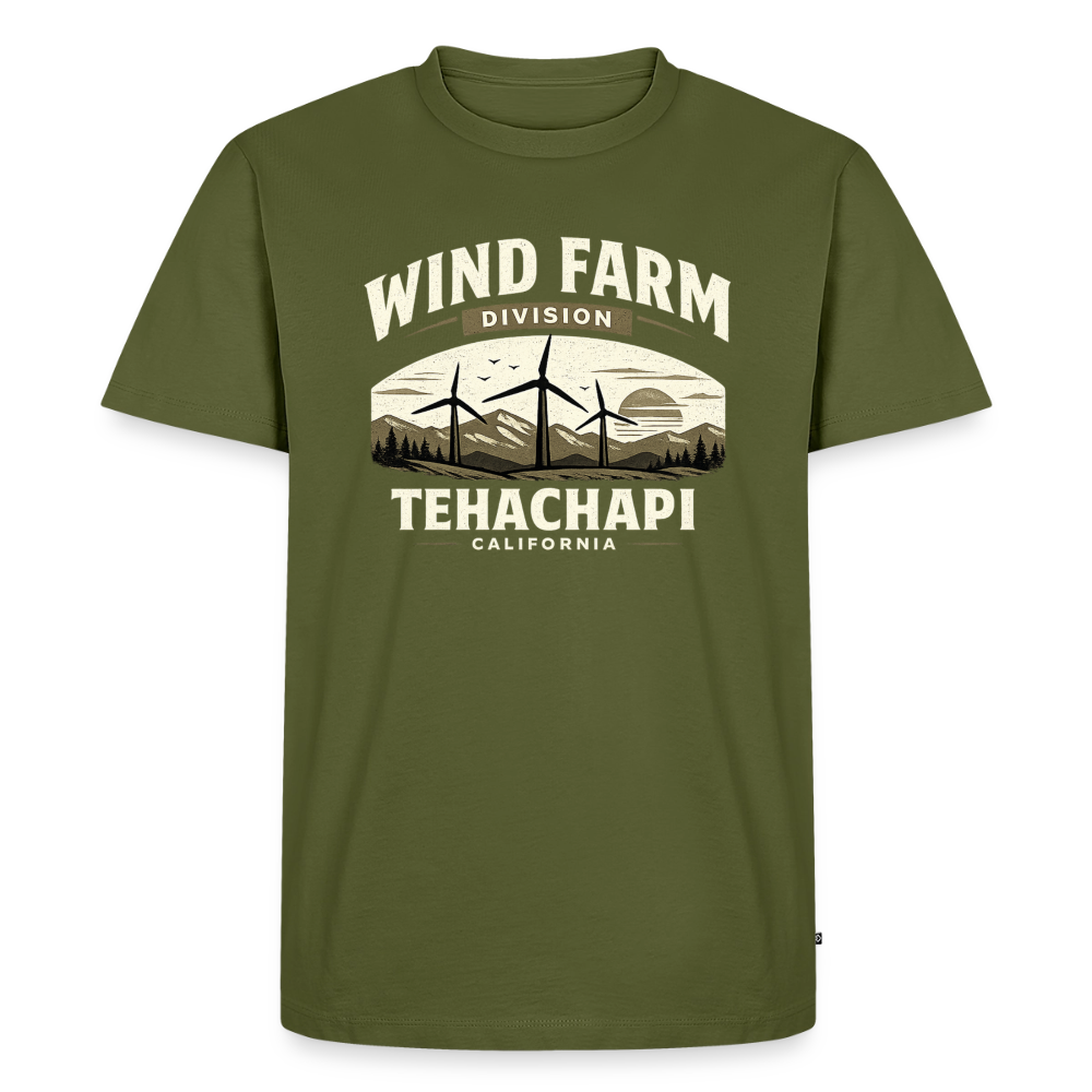 Tehachapi California Wind Farm Division Premium Men’s T-Shirt – Vintage Outdoor Graphic Tee - khaki green 