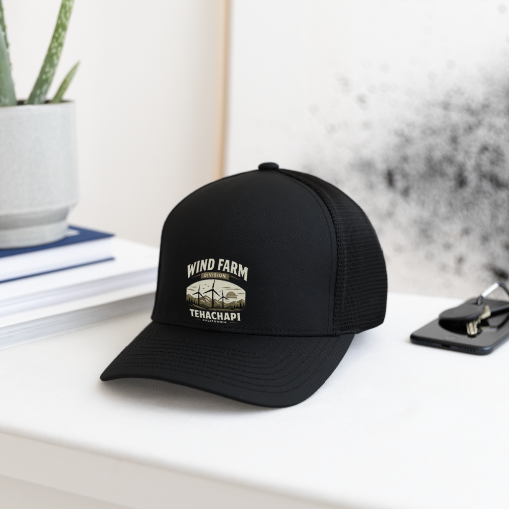 Tehachapi California Wind Farm Division FlexFit Hat – Vintage Mountain Outdoor Cap - black