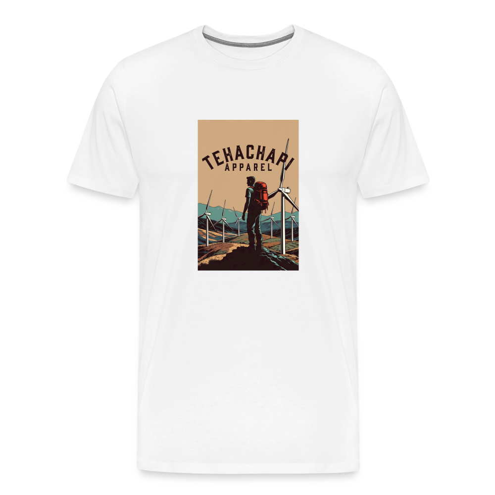 Tehachapi Trails & Turbines Graphic  Men's Premium T-Shirt - white