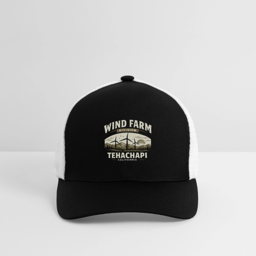 Tehachapi California Wind Farm Division FlexFit Hat – Vintage Mountain Outdoor Cap - black/white