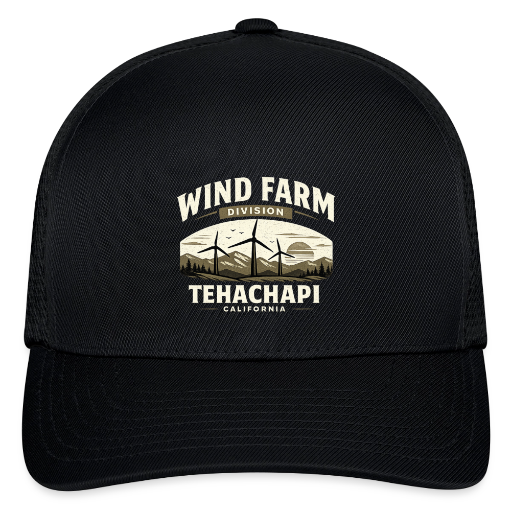 Tehachapi California Wind Farm Division FlexFit Hat – Vintage Mountain Outdoor Cap - black