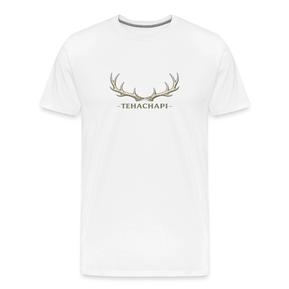 Tehachapi Antler Graphic Men's Premium T-Shirt - white