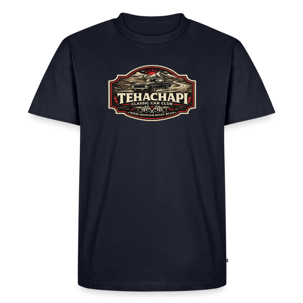 Tehachapi Classic Car Club Premium T-Shirt – Vintage Mountain Cruiser Graphic - navy