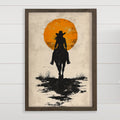 Cowgirl Sunset Silhouette - Ranch House Entryway Wall Art