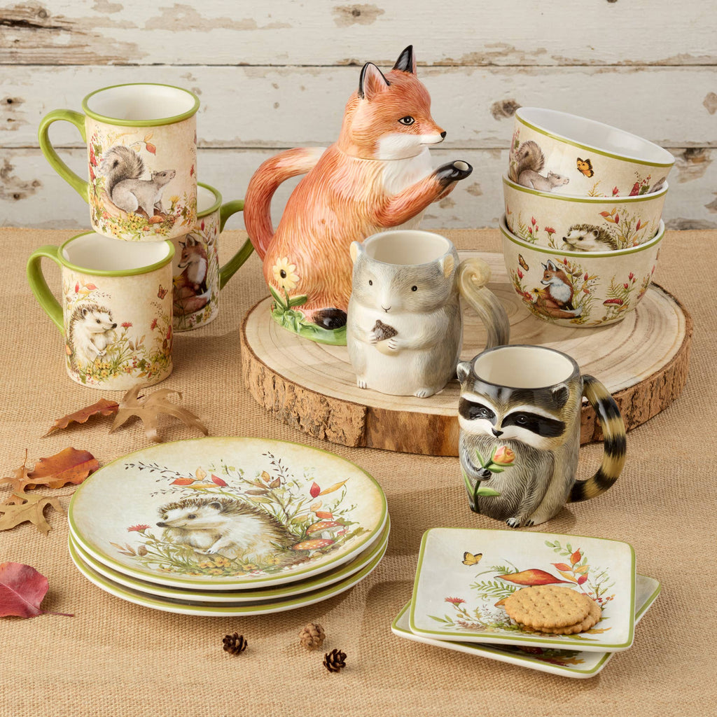 Woodland Fox 3D Ceramic Teapot – 32 oz