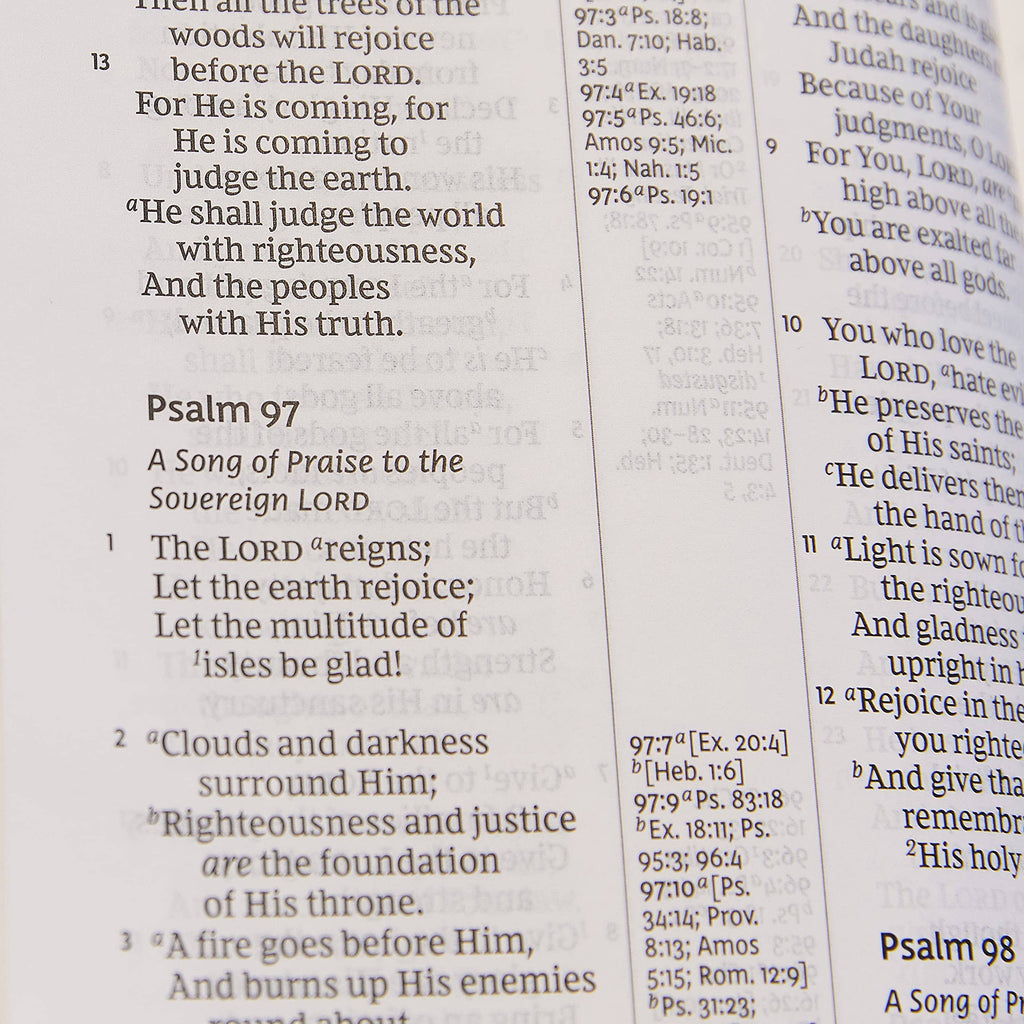 NKJV Giant Print Reference Bible - Black Leather-Look, Thumb Indexed