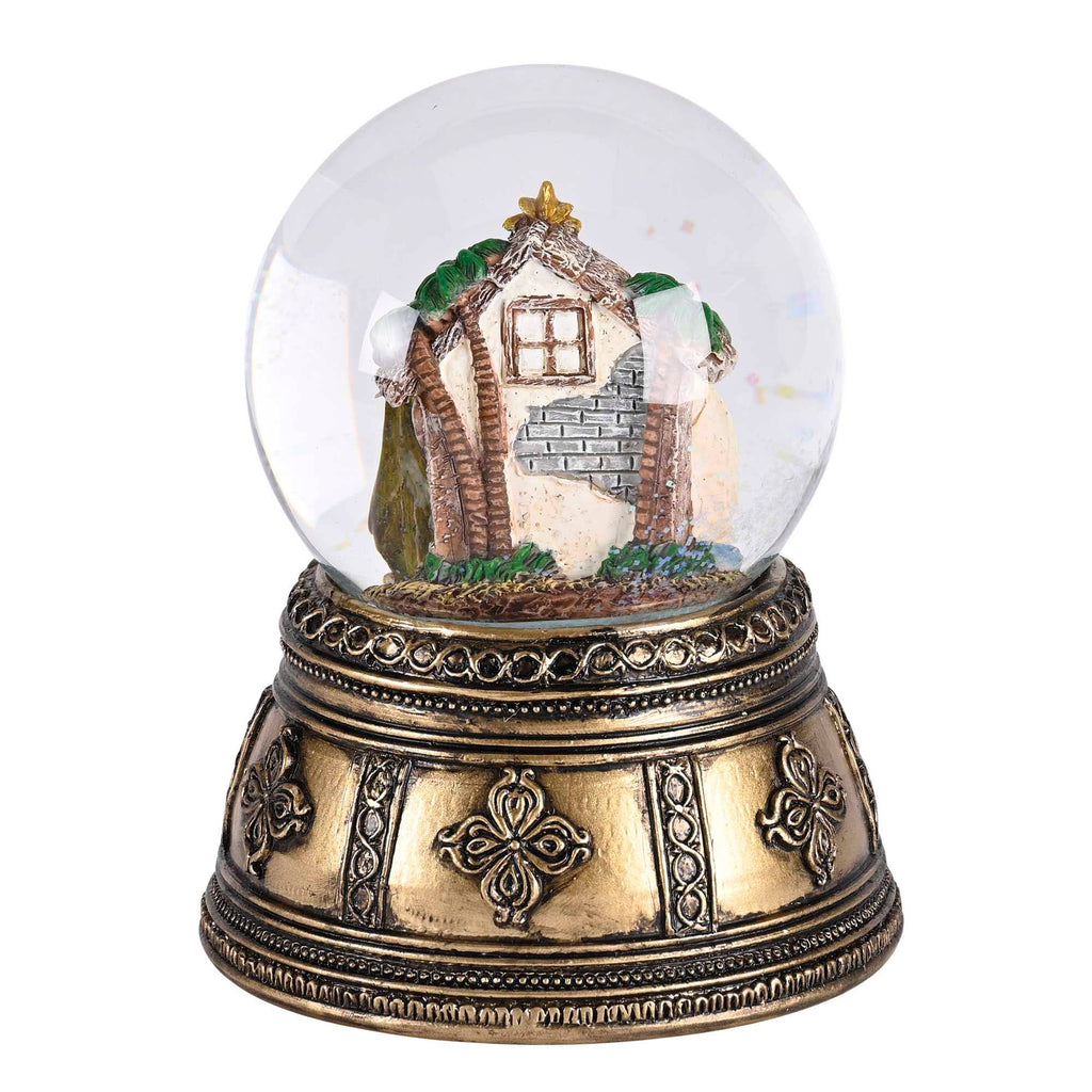Holy Family Nativity Water Globe – Antique Gold