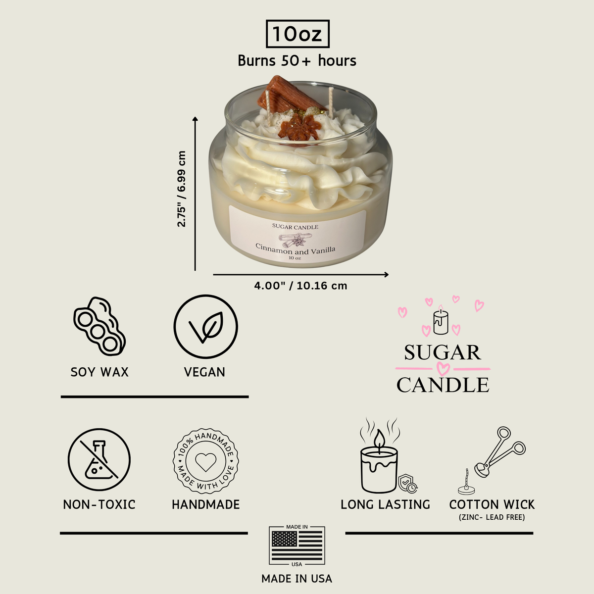 Cinnamon Vanilla Whipped Soy Candle