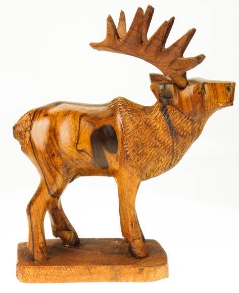 Hand-Carved Desert Ironwood Elk Sculpture