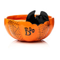 Boo! Halloween Candy & Snack Bowl with Bat and Spiderweb Design