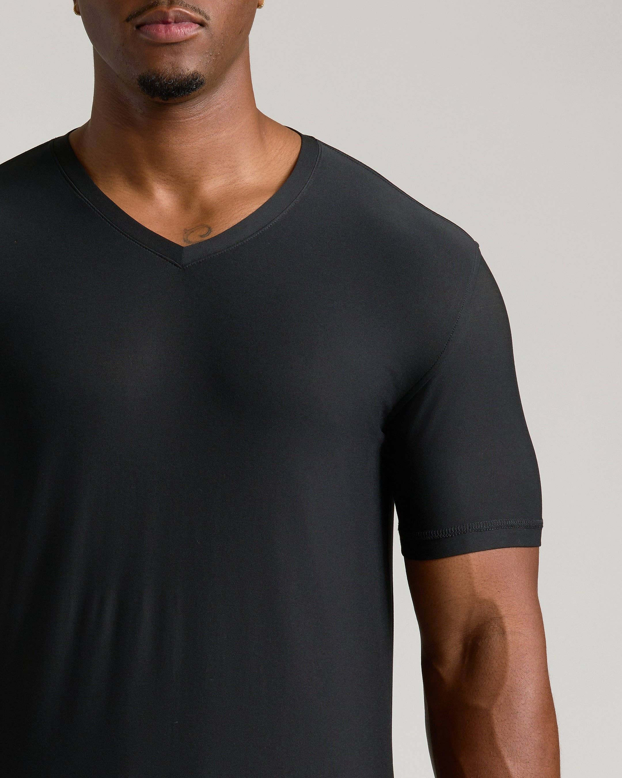 True Classic Black Tall Active V-Neck T-Shirt