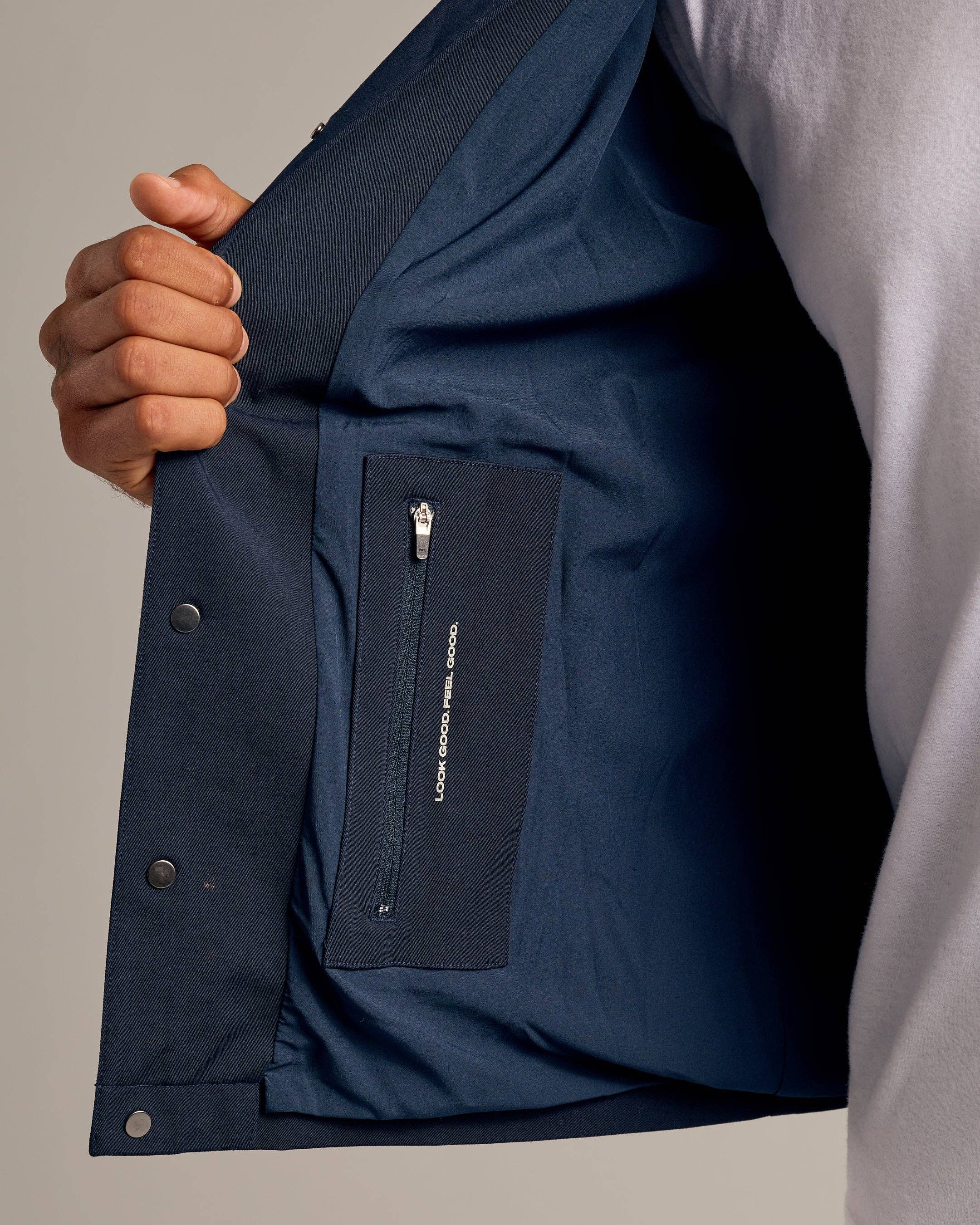 True Classic Navy Coaches Jacket