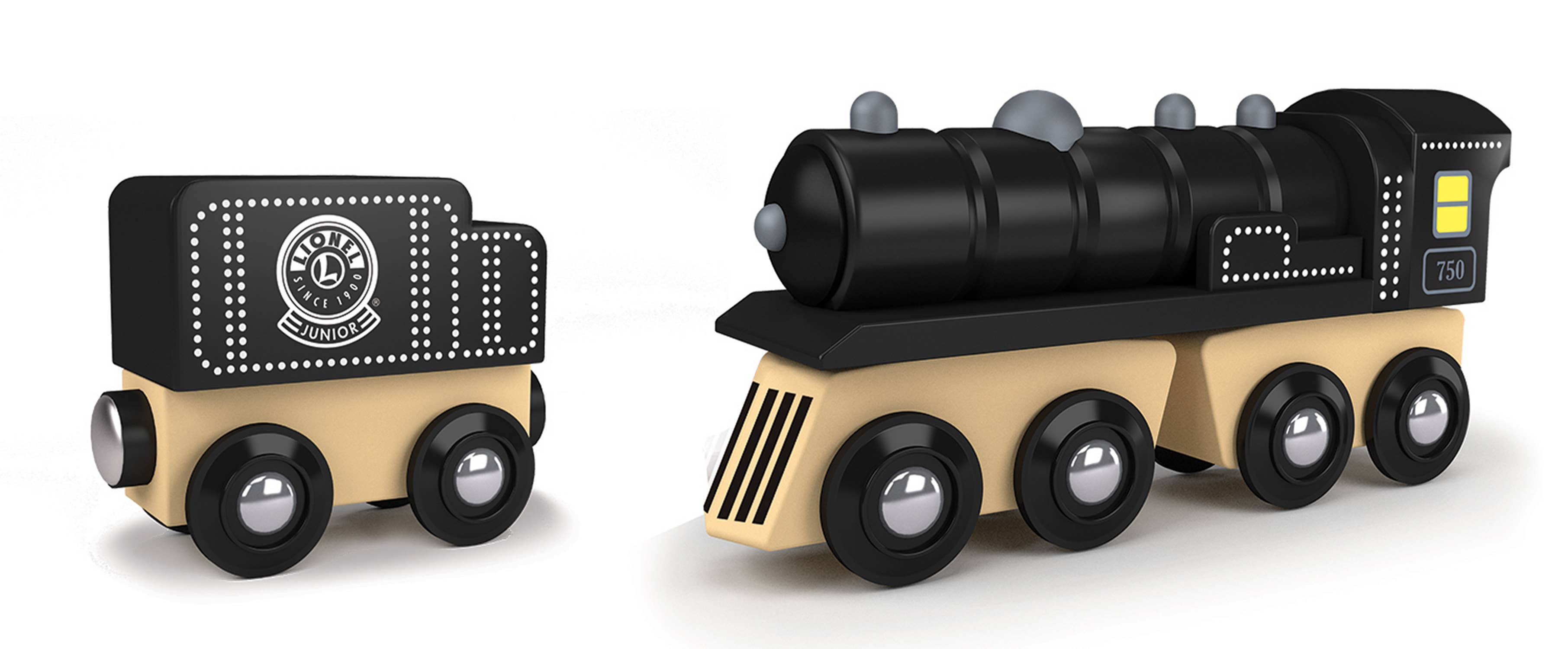 Lionel Steam Engine & Coal Car Wooden Train Set