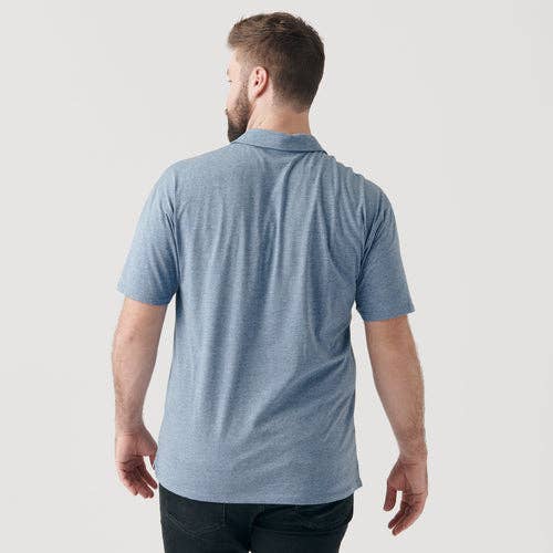 True Classic Heather Indigo Short Sleeve Polo Shirt