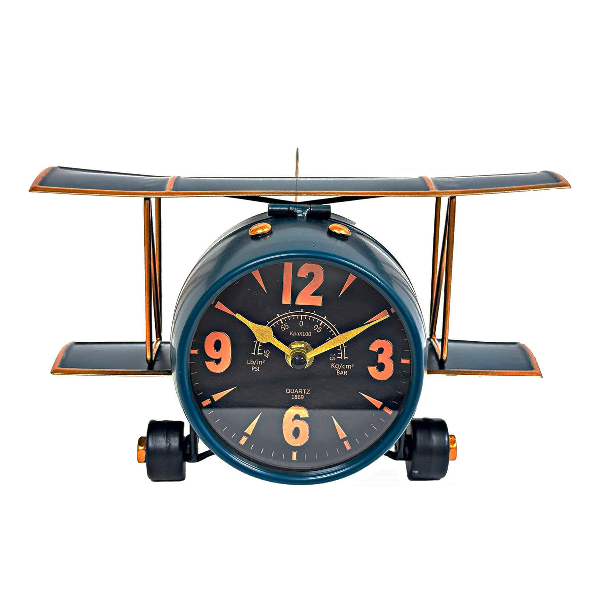 Vintage Biplane Table Clock