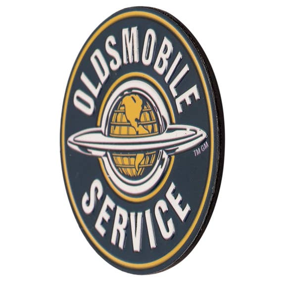 Oldsmobile Service Round Embossed Metal Magnet