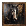 Timberland Horse Palette Knife Wall Art III – Rustic Framed Horse Decor (16" x 16")