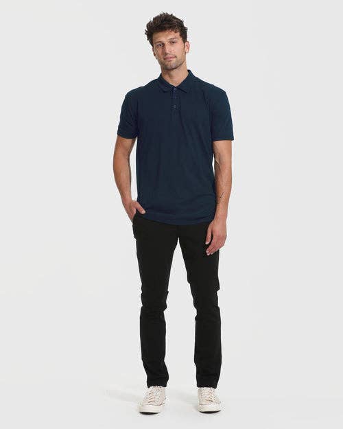 True Classic Tall Navy Blue Short Sleeve Polo Shirt