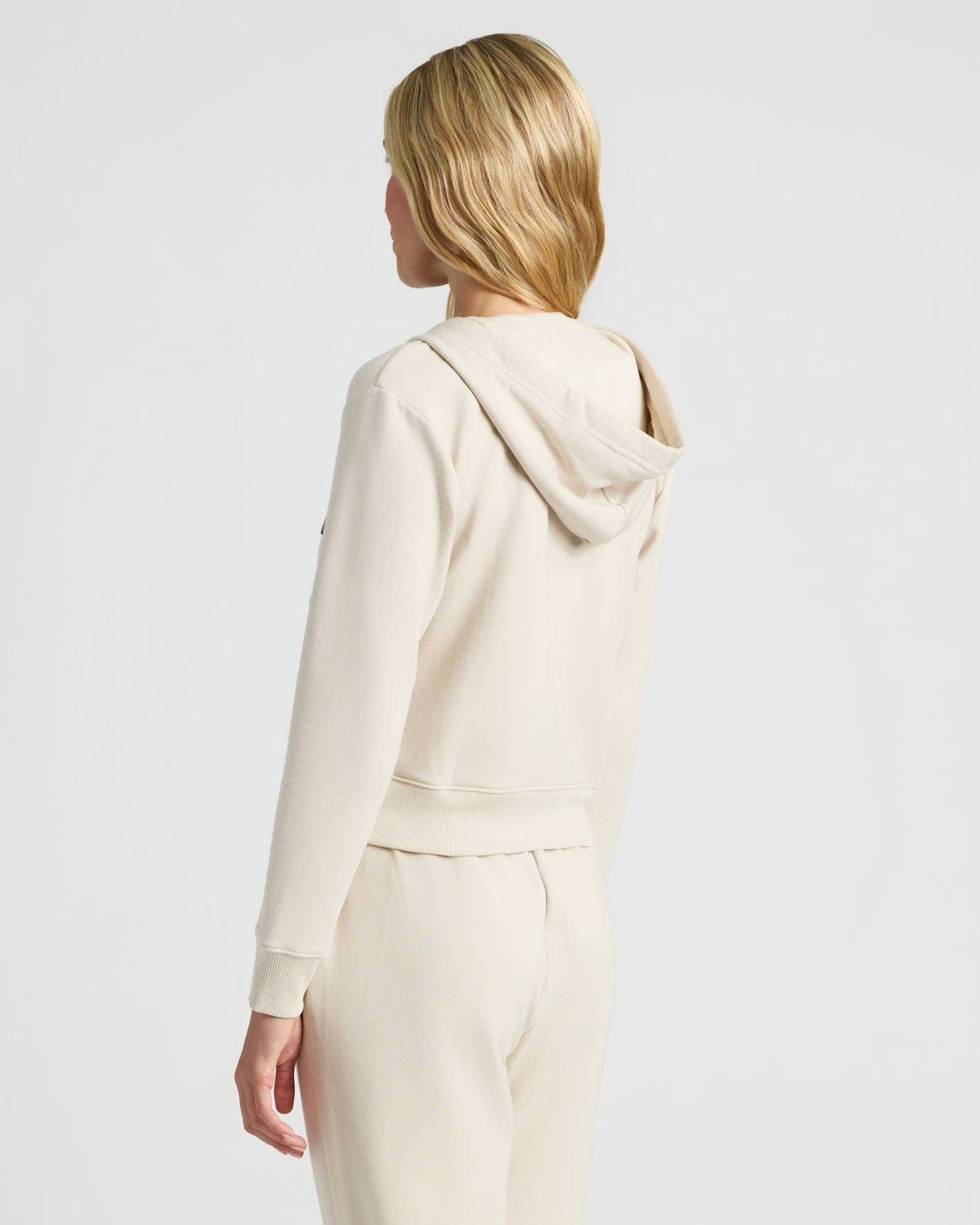 True Classic - Women's Oatmeal Crop Zip Hoodie