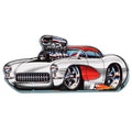 White Hot Rod Embossed Tin Magnet