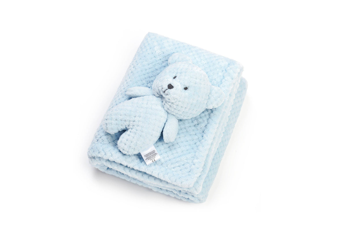 Soft Minky Baby Blanket with Plush Bunny