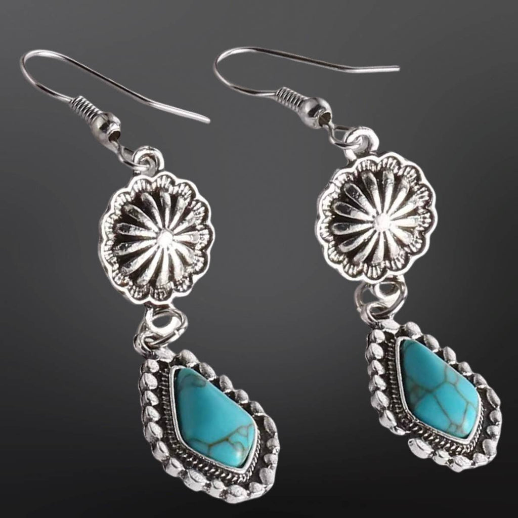 Concho Turquoise Drop Earrings