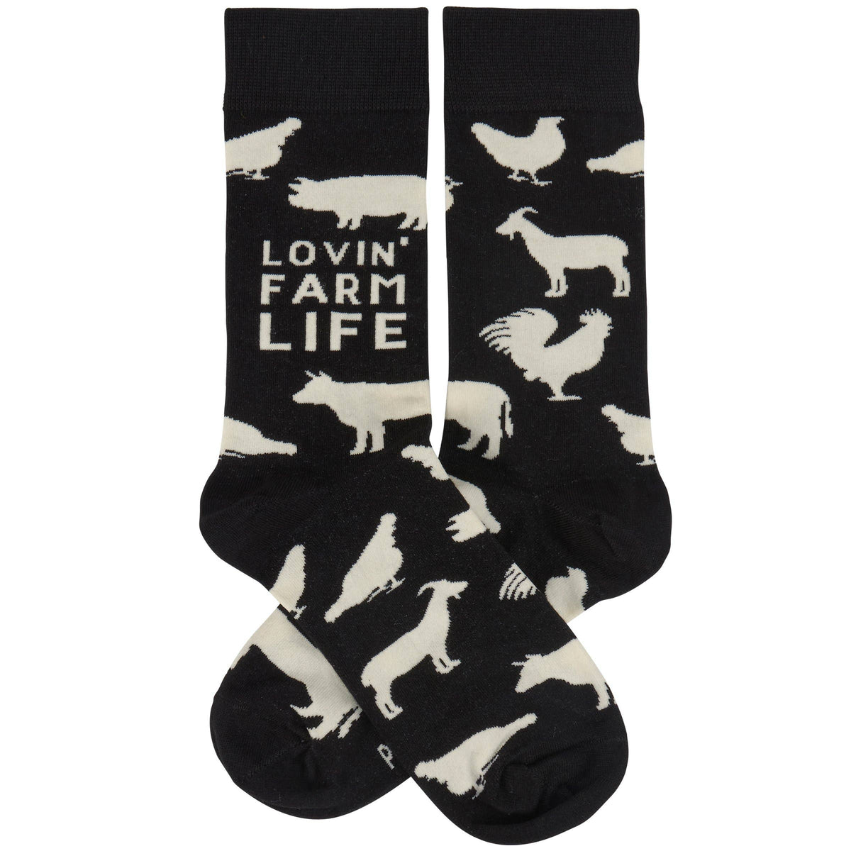 Farm Life Black & White Farm Animal Socks