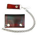 USA-Made Genuine Leather American Flag Chain Wallet