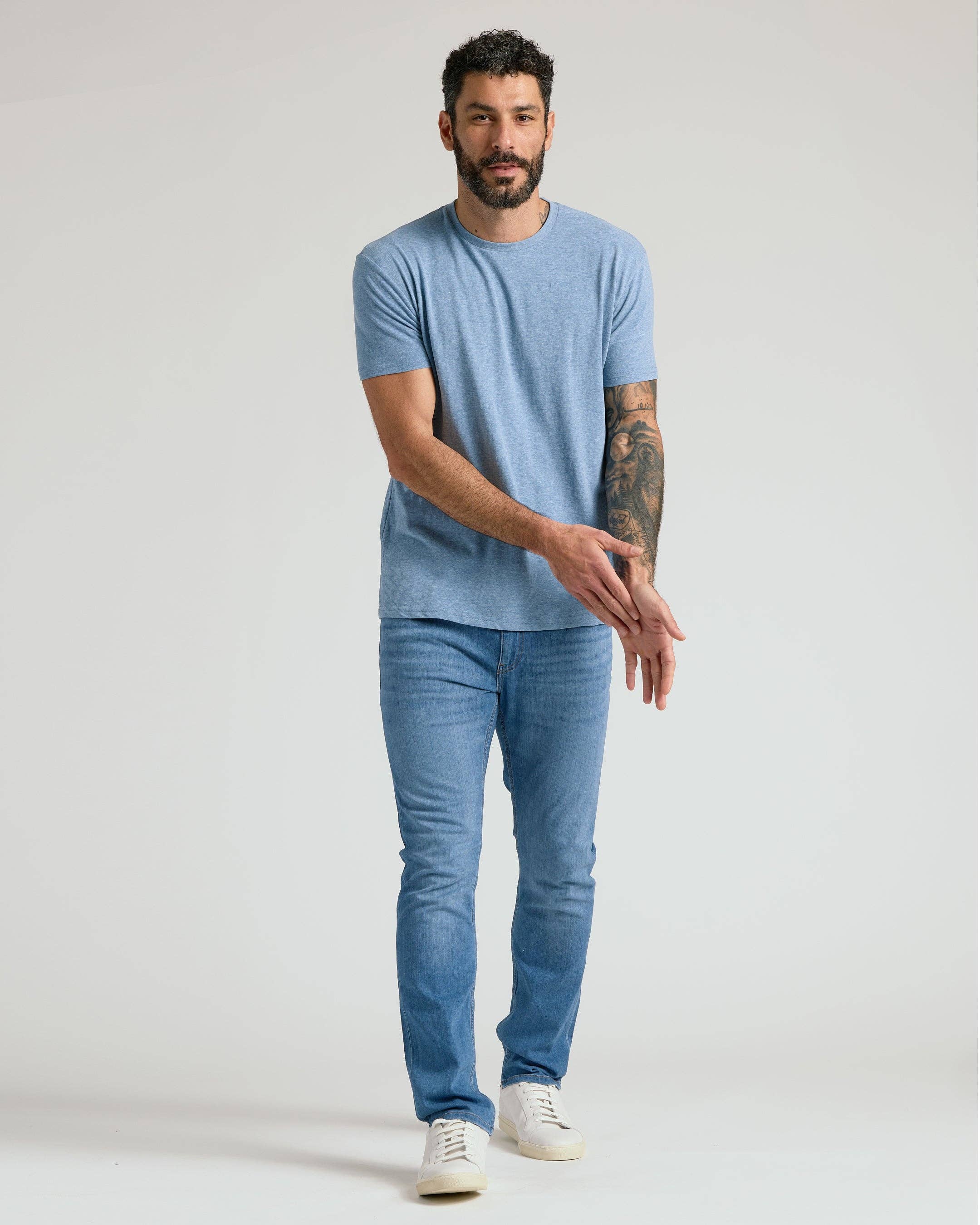 True Classic Medium Indigo Comfort Stretch Straight Jeans