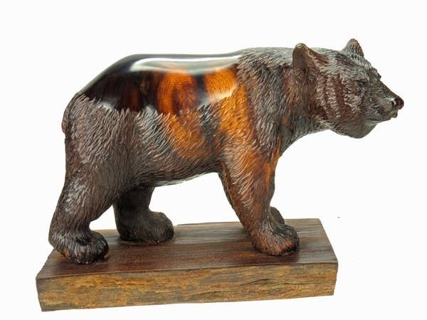 Hand-Carved Desert Ironwood Black Bear Sculpture