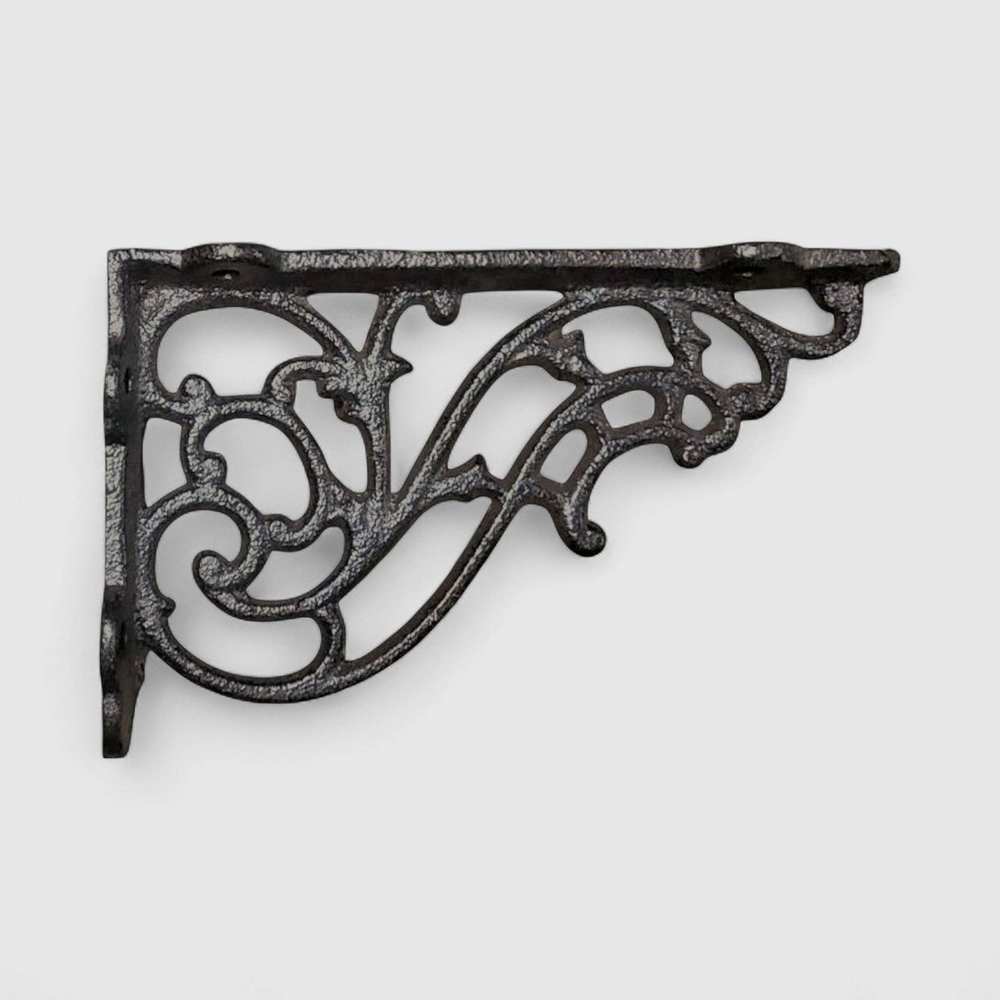 Scrolled Cast Iron Shelf Bracket – Vintage Scrollwork Wall Support, 5.3"