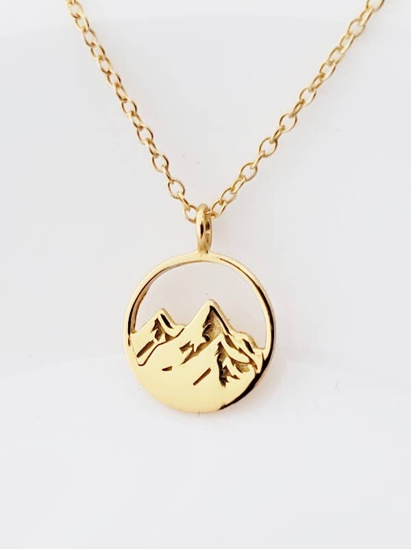 Golden Mountain Escape Necklace – Gold Over Sterling Silver Pendant