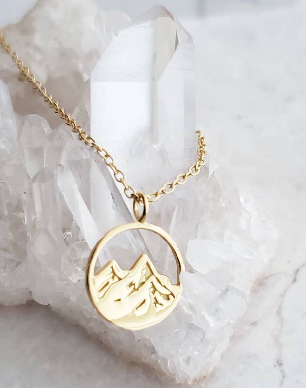 Golden Mountain Escape Necklace – Gold Over Sterling Silver Pendant