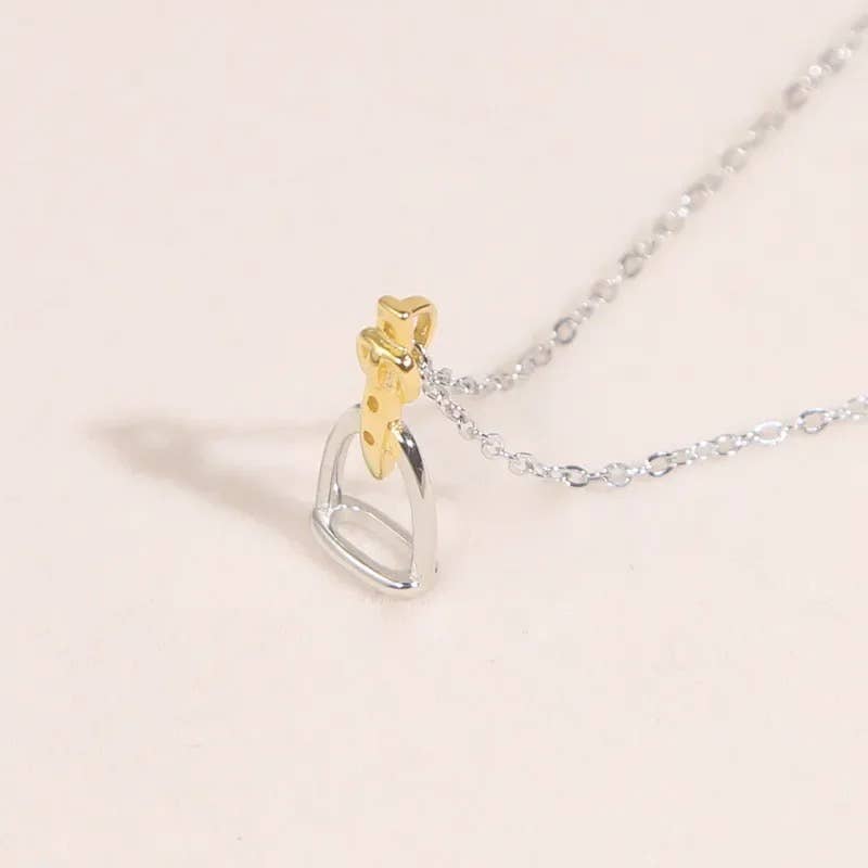 Sterling Silver English Saddle Stirrup Necklace
