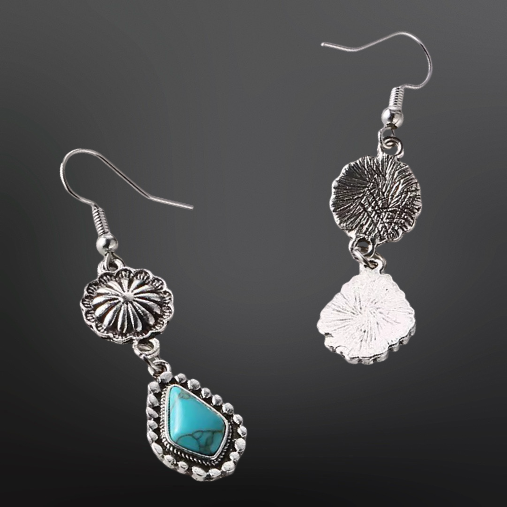 Concho Turquoise Drop Earrings