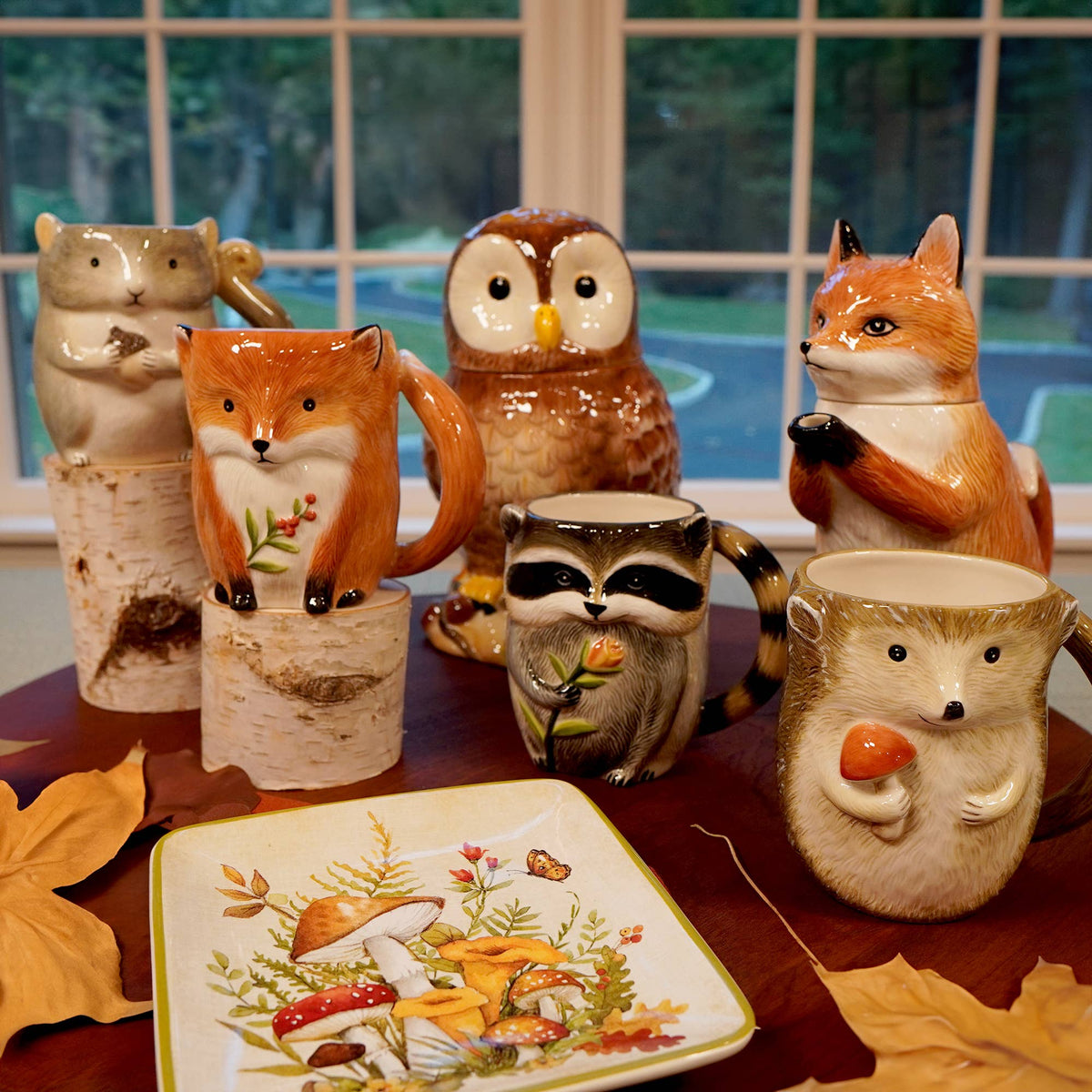 Woodland Fox 3D Ceramic Teapot – 32 oz