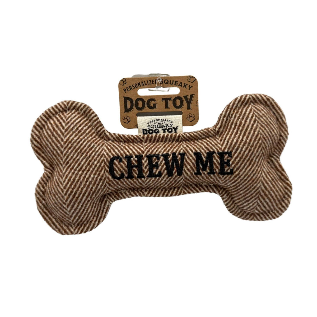 Chew Me Tweed Bone Squeaky Dog Toy