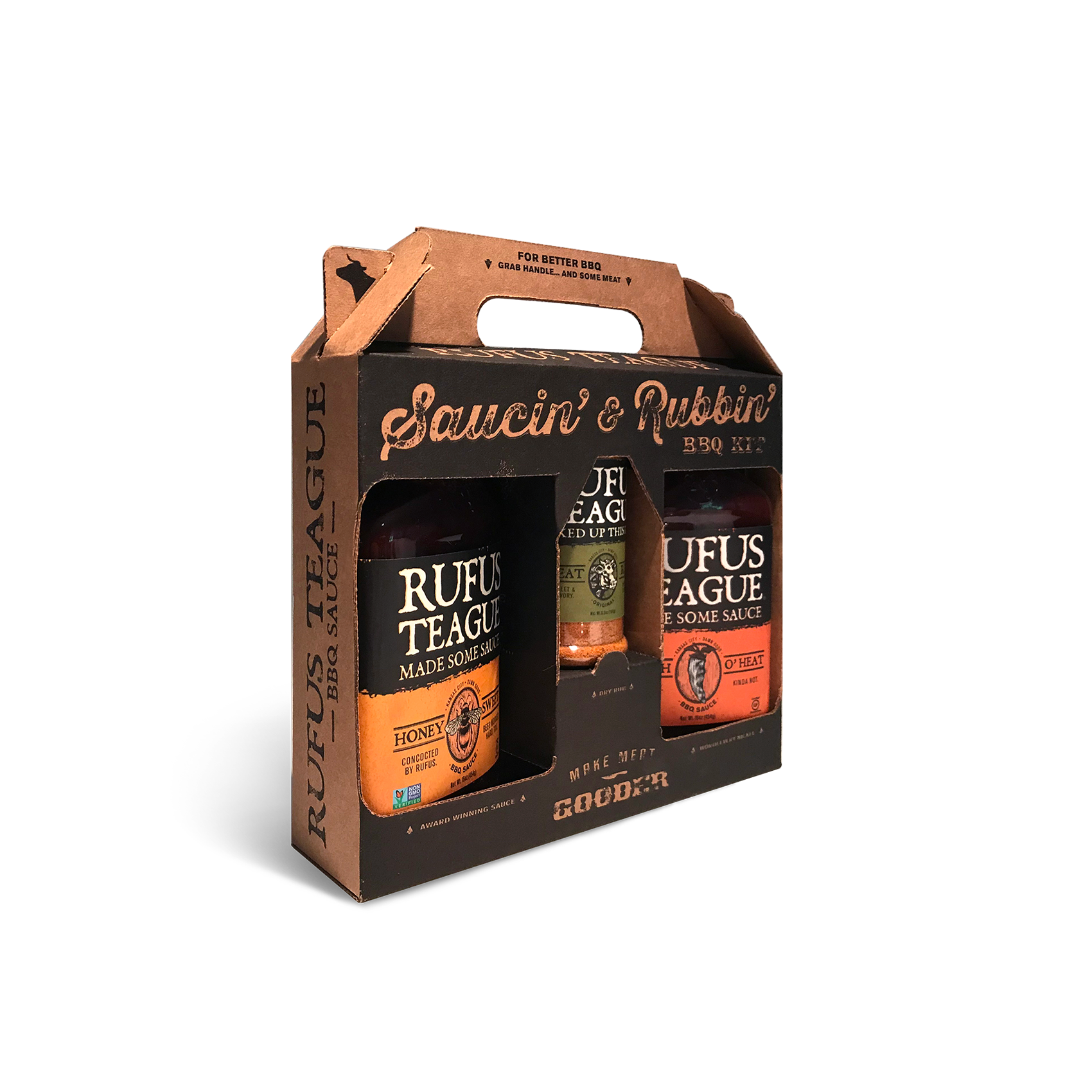 Rufus Teague 3-Pack BBQ Sauce & Rub Gift Tote