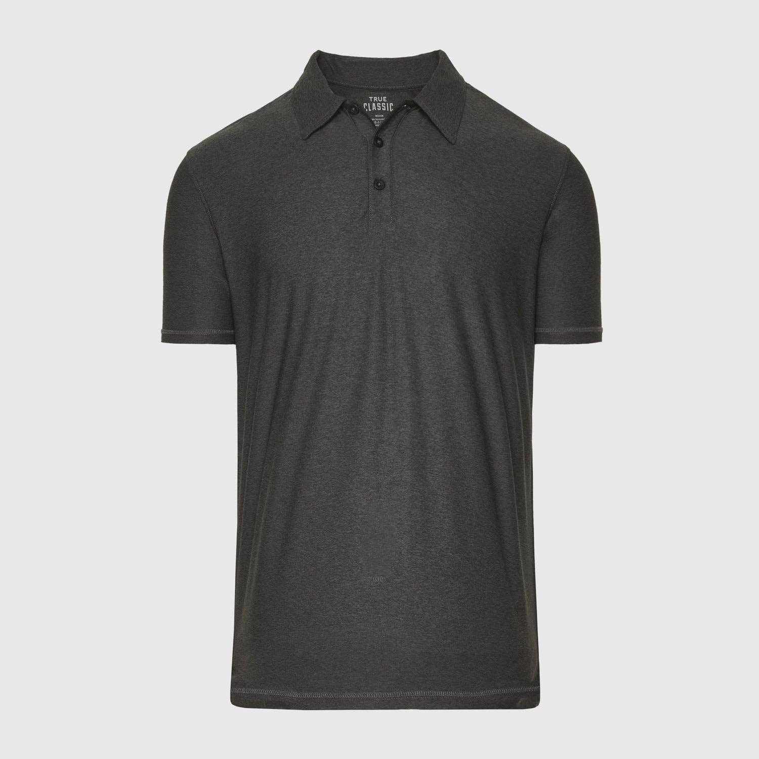 True Classic Charcoal Heather Gray Active Polo 2.0