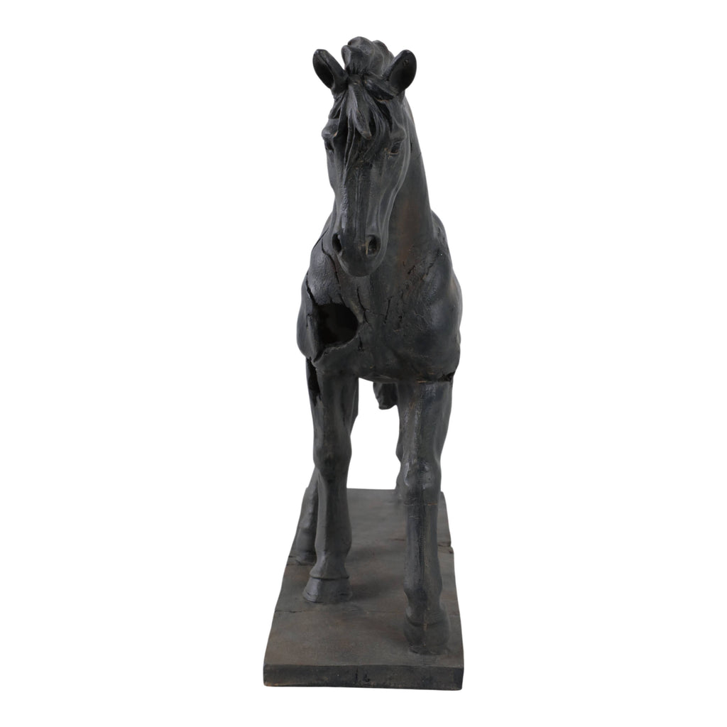 Sagebrook Home - Resin Cracked Horse Sculpture – Brown 18" Home Décor Statue