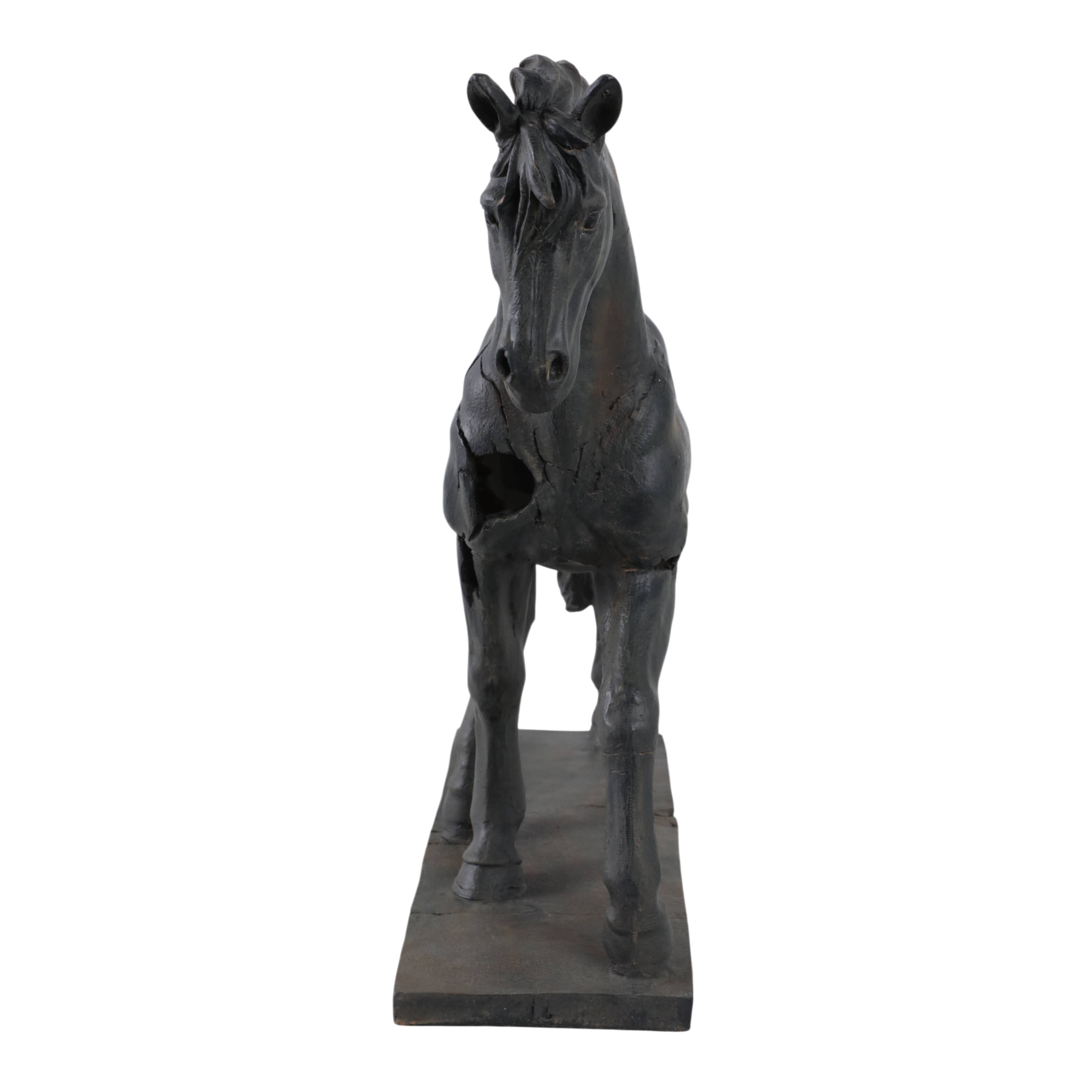 Sagebrook Home - Resin Cracked Horse Sculpture – Brown 18" Home Décor Statue