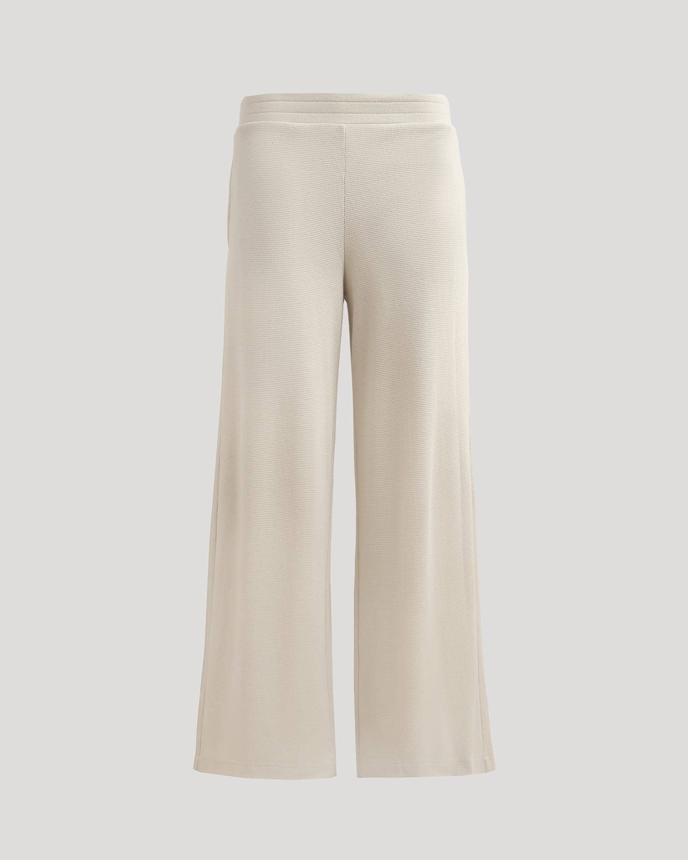 True Classic - Women's Oatmeal Waffle Wide Leg Pants