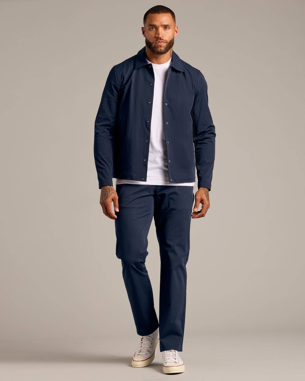True Classic Navy Coaches Jacket