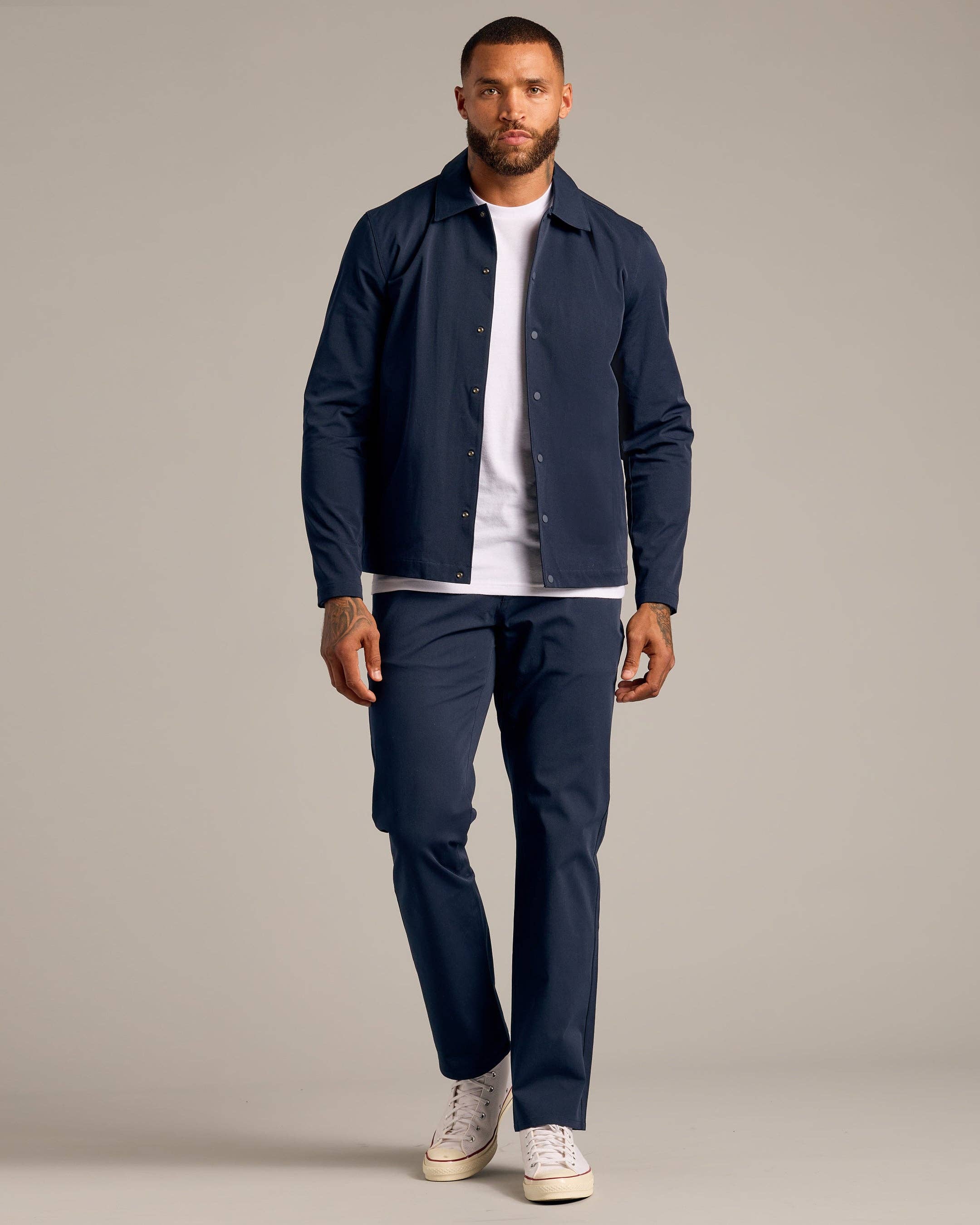 True Classic Navy Coaches Jacket